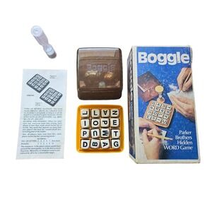 Vintage 1976 Boggle Parker Brothers Hidden Word Game Complete Original Box Rules